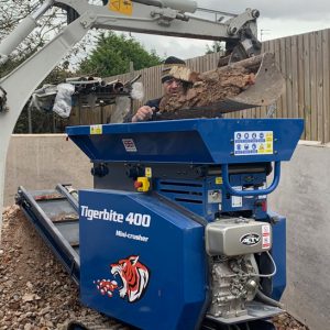 concrete crusher in use