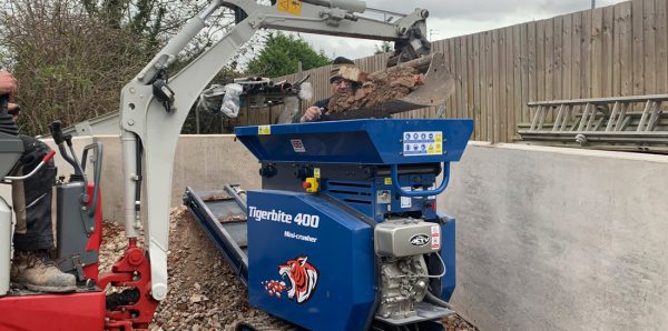 concrete crusher in use