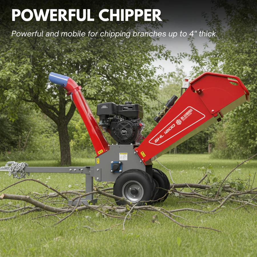 petrol wood chipper 4inch